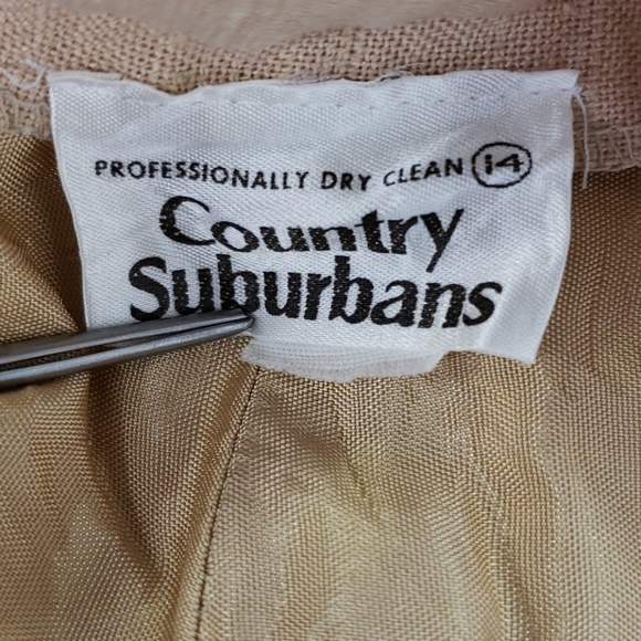 Vtg Linen Lined Trousers Tan 30x31 14 EUC - Picture 9 of 13